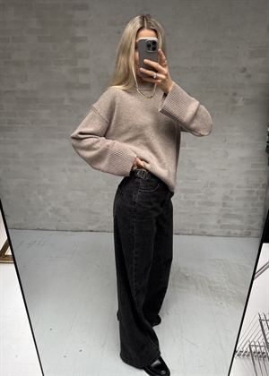 Cille Cashmere blend ls o-neck strik Irish Cream Selected Femme